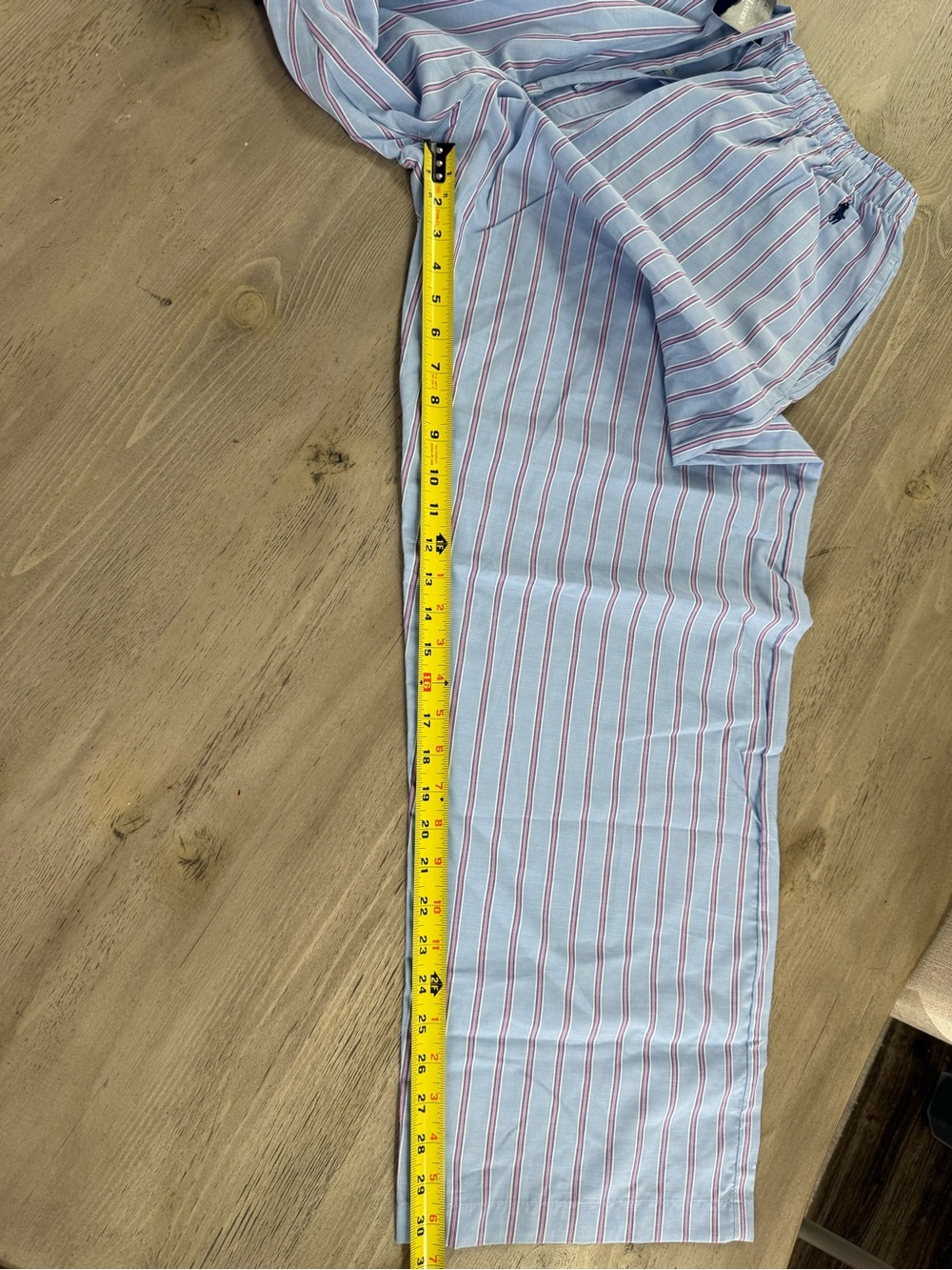 Ralph Lauren Light Blue sleep Pants with pink & White Pinstripes - Picture 2 of 7